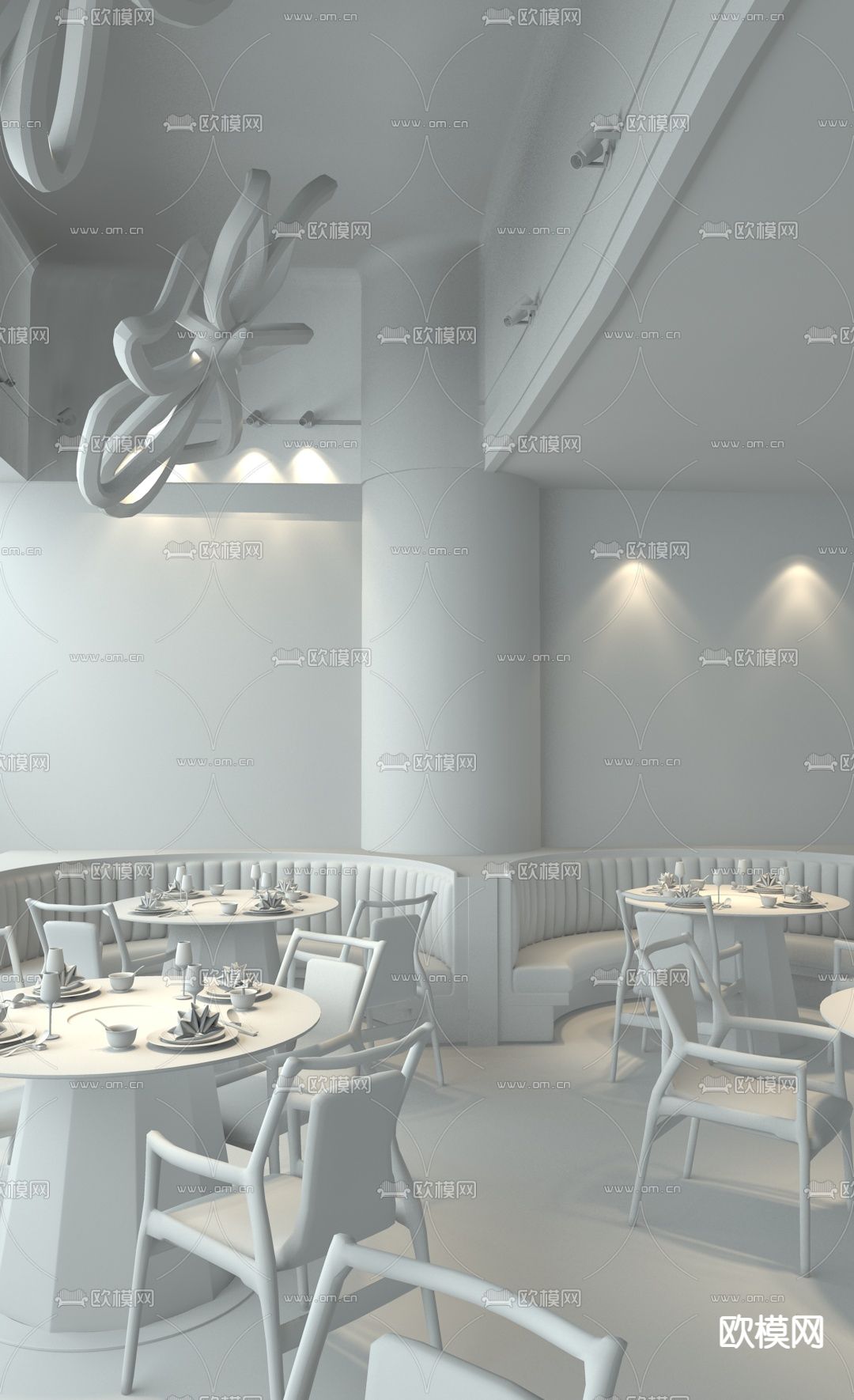 古鲁奇设计 中式火锅店3d模型
