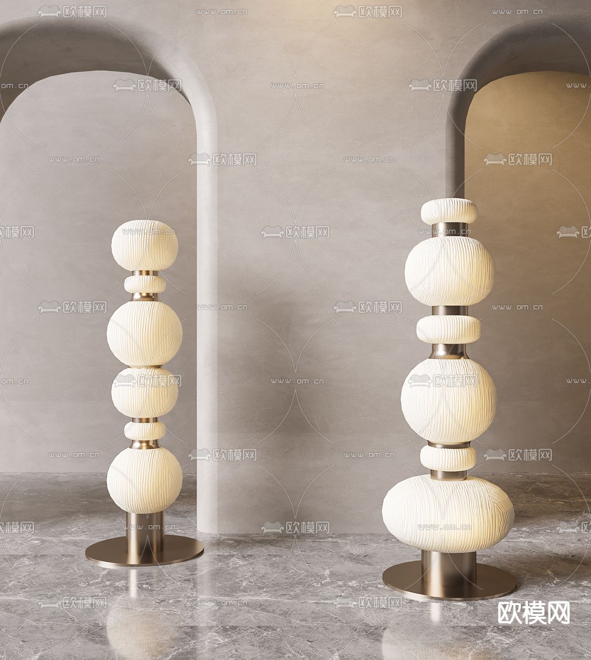 侘寂风落地灯su模型下载（渲染图1）