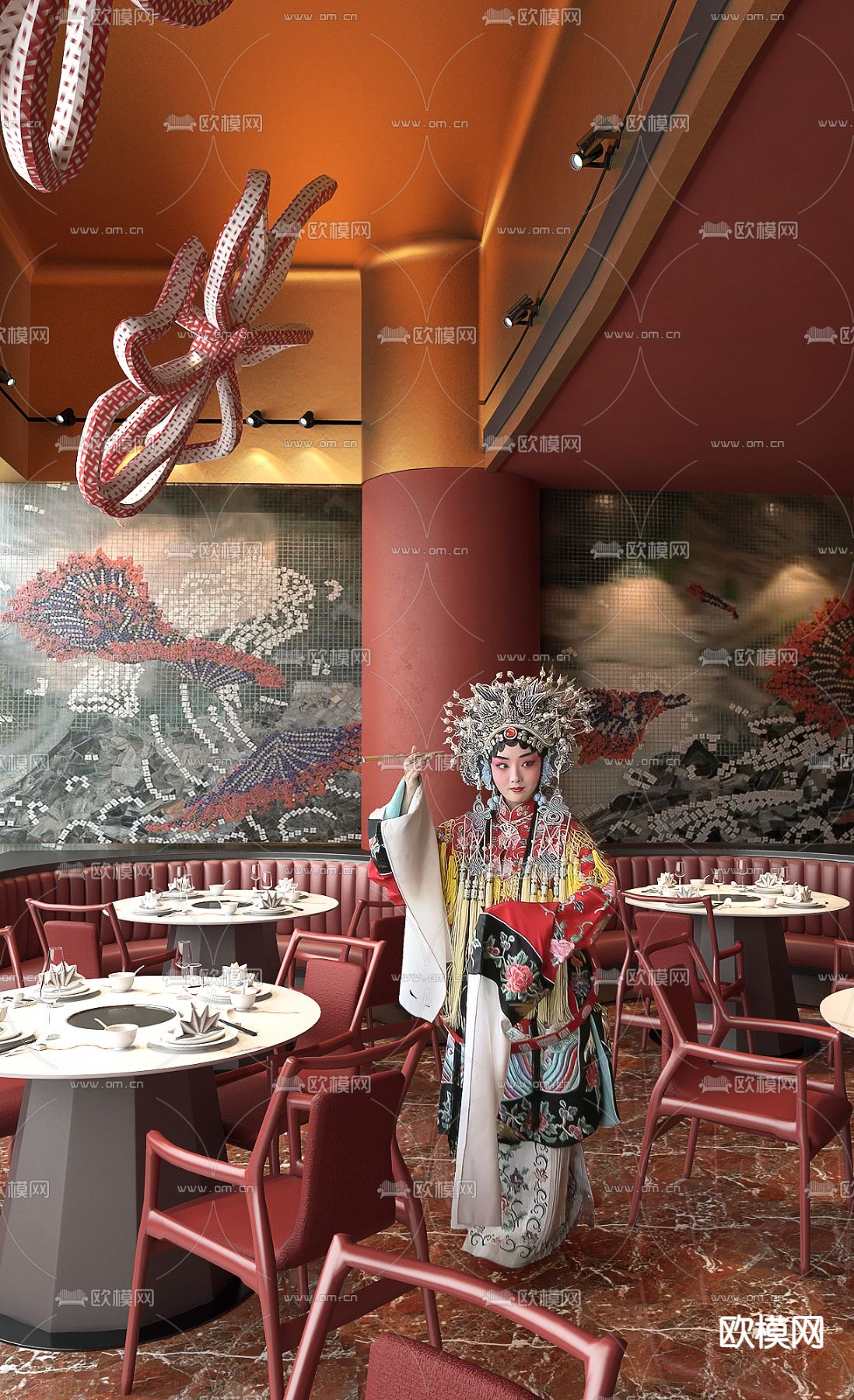 古鲁奇设计 中式火锅店3d模型