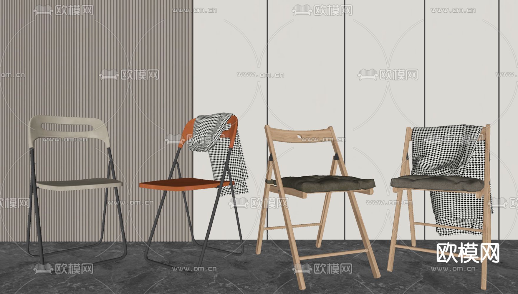 现代休闲椅su模型下载（渲染图2）