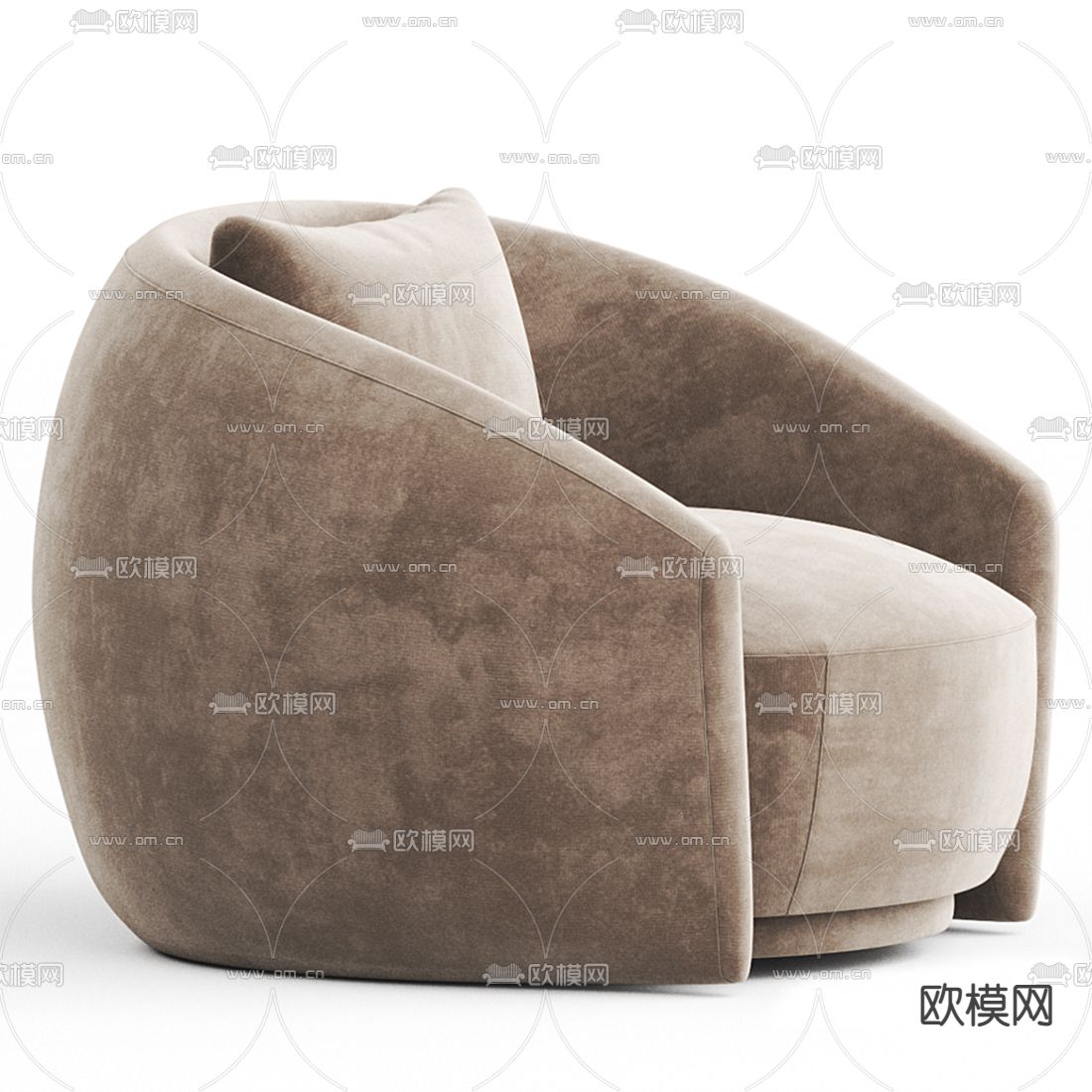 现代布艺单人沙发3d模型