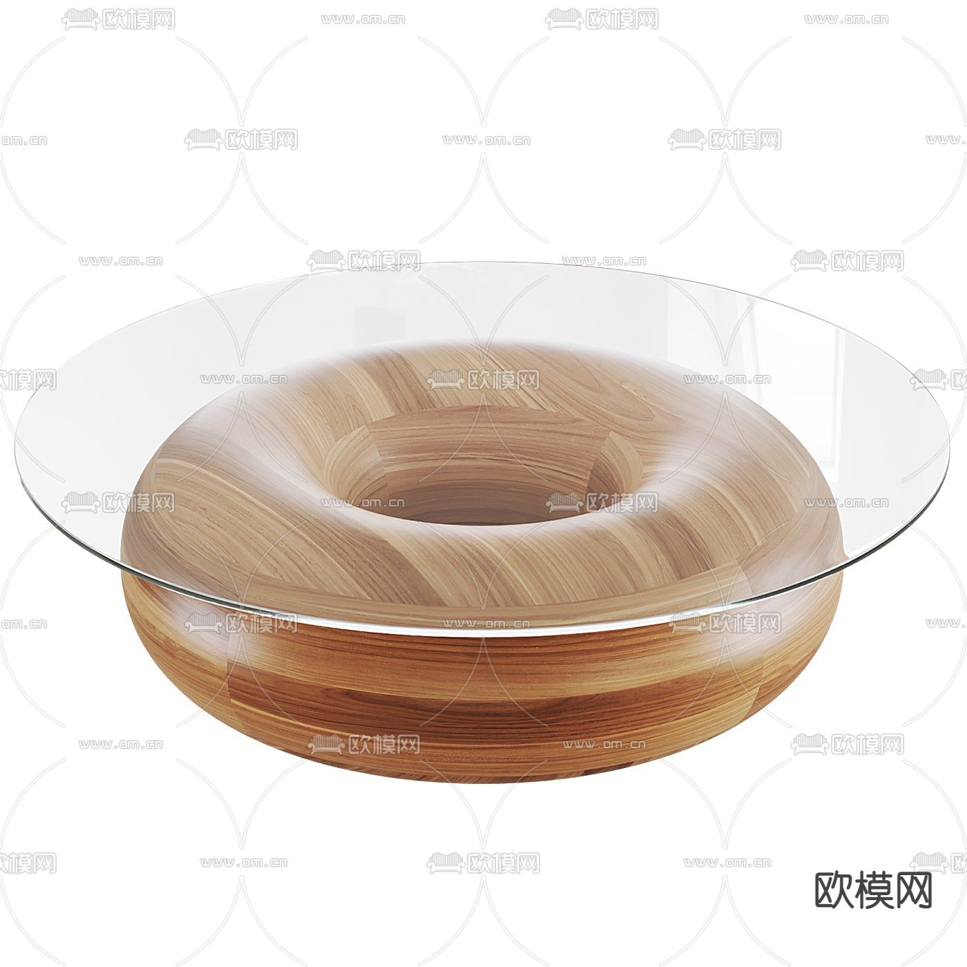 现代甜甜圈玻璃茶几3d模型下载（渲染图2）