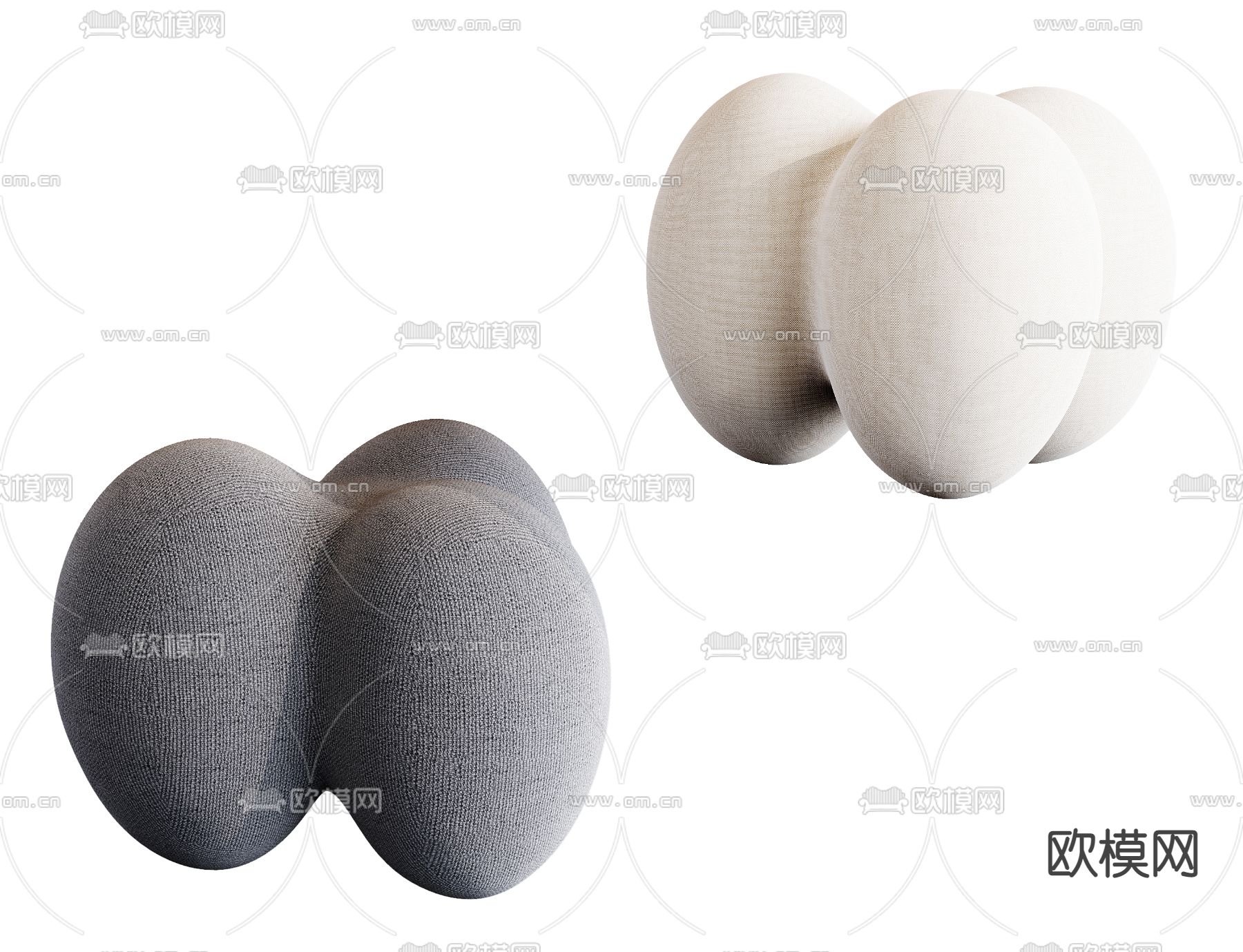 现代沙发凳3d模型