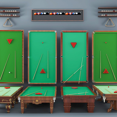  现代台球桌su模型 