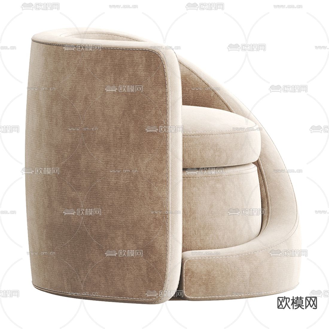 现代布艺休闲沙发3d模型