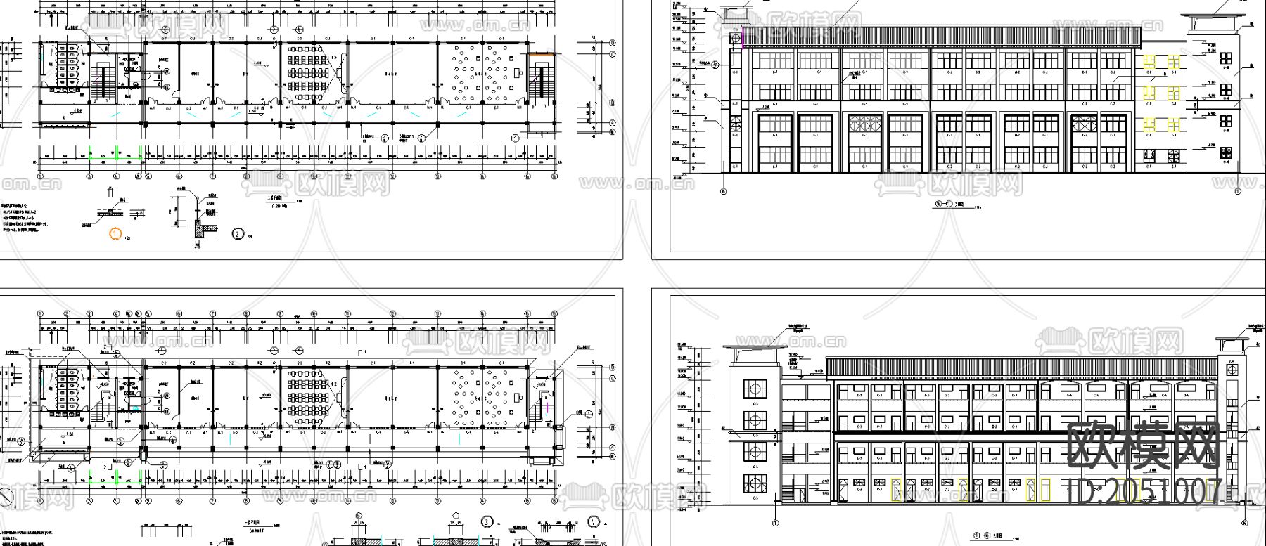 教学楼cad施工图下载（渲染图3）