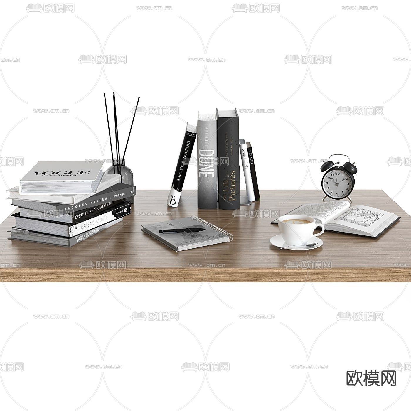 现代书籍文具办公用品3d模型