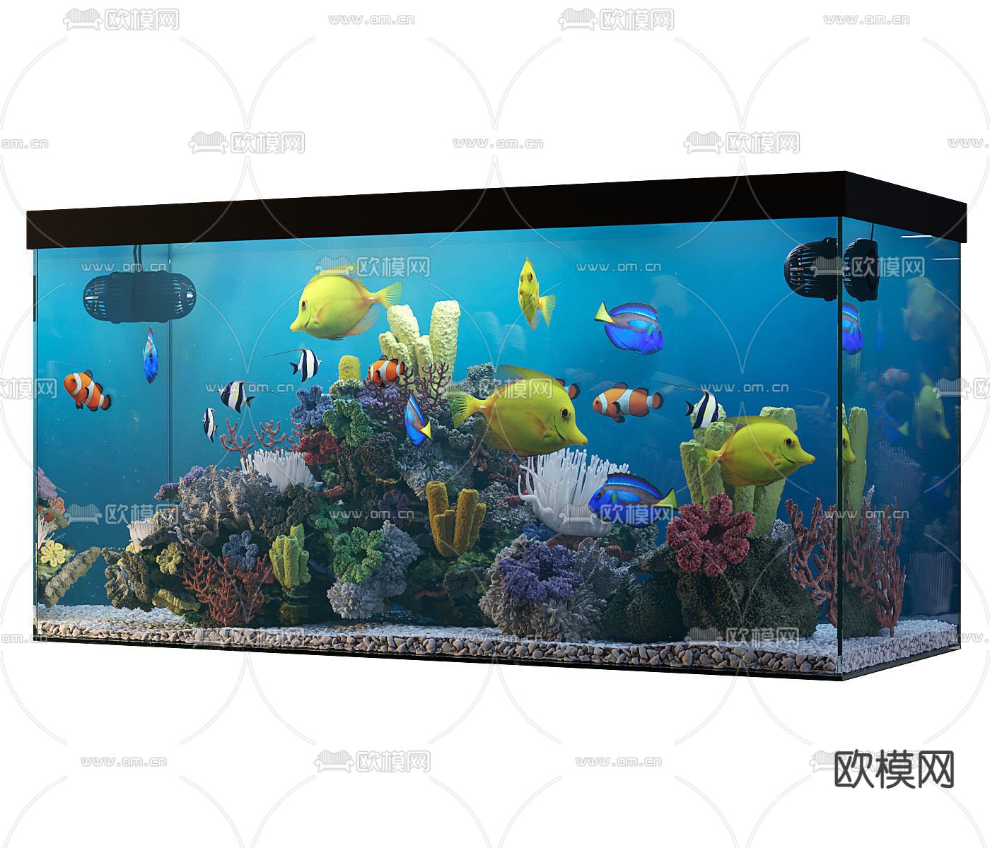 现代水族鱼缸su模型