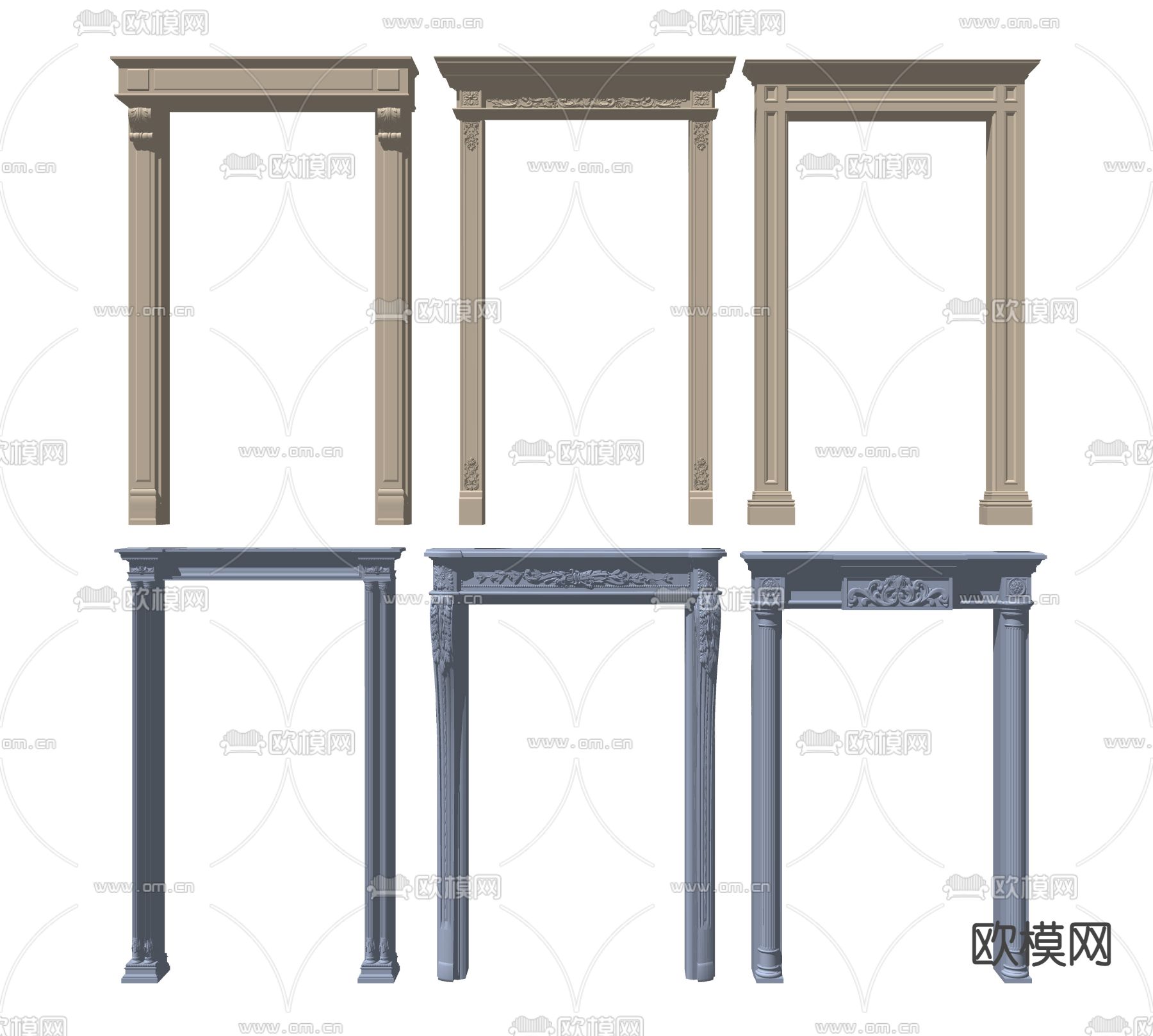 欧式门套垭口su模型下载（渲染图2）