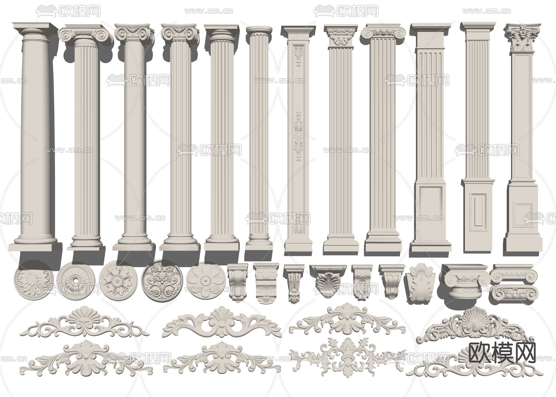 欧式罗马柱su模型下载（渲染图2）