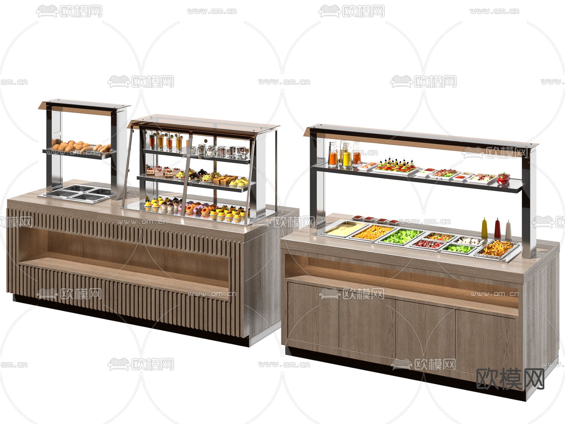 现代自助甜点小吃柜3d模型下载