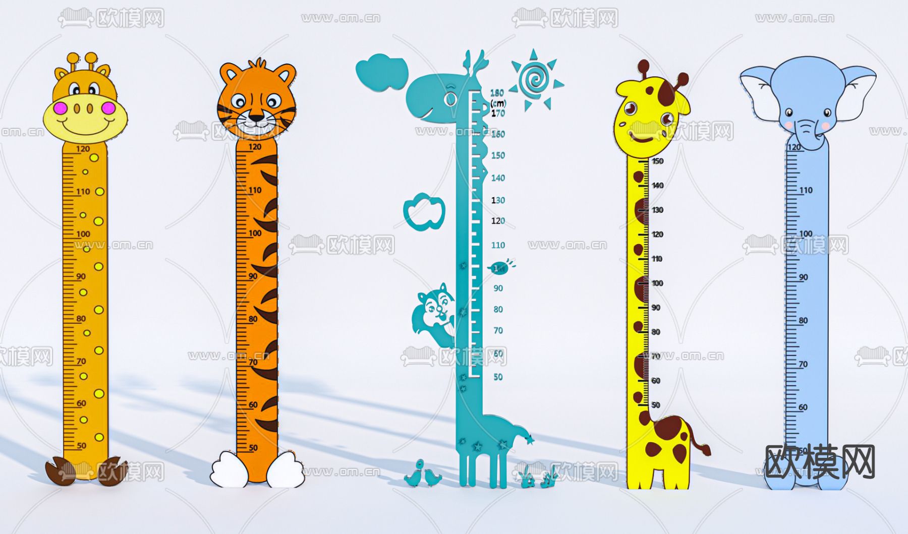 现代儿童身高标尺su模型下载（渲染图1）