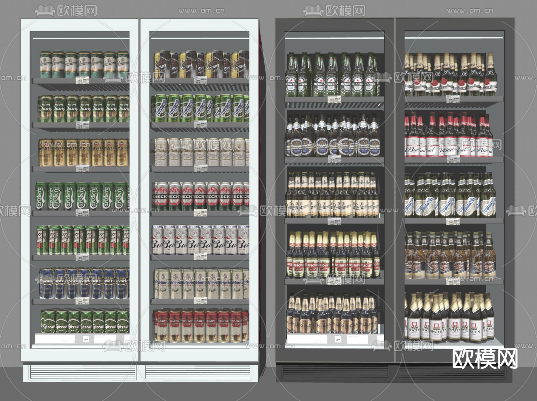 现代冰箱冰柜su模型下载（渲染图2）