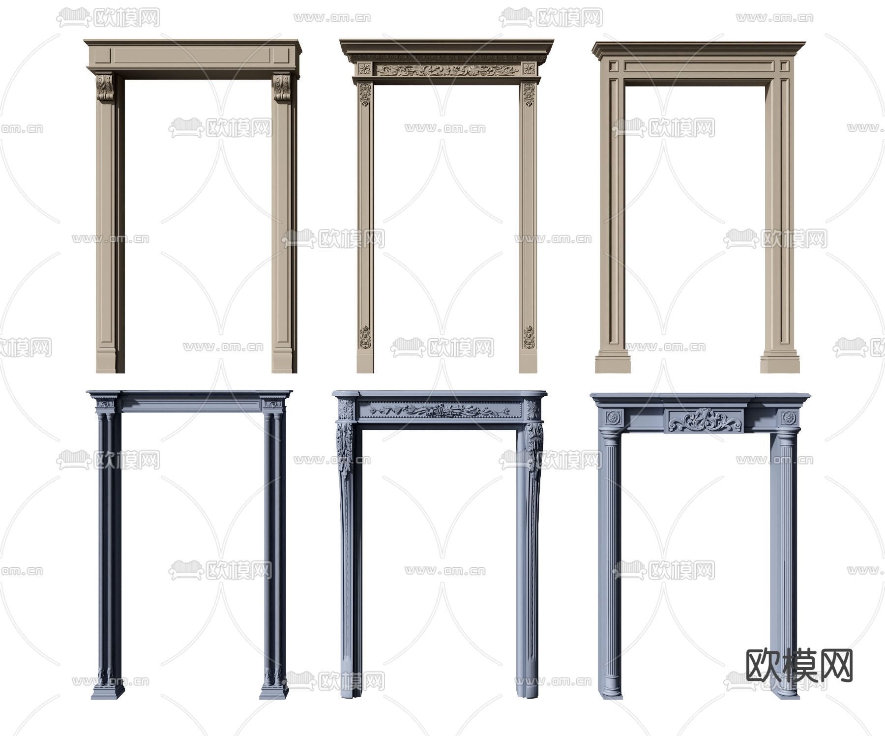 欧式门套垭口su模型下载（渲染图1）