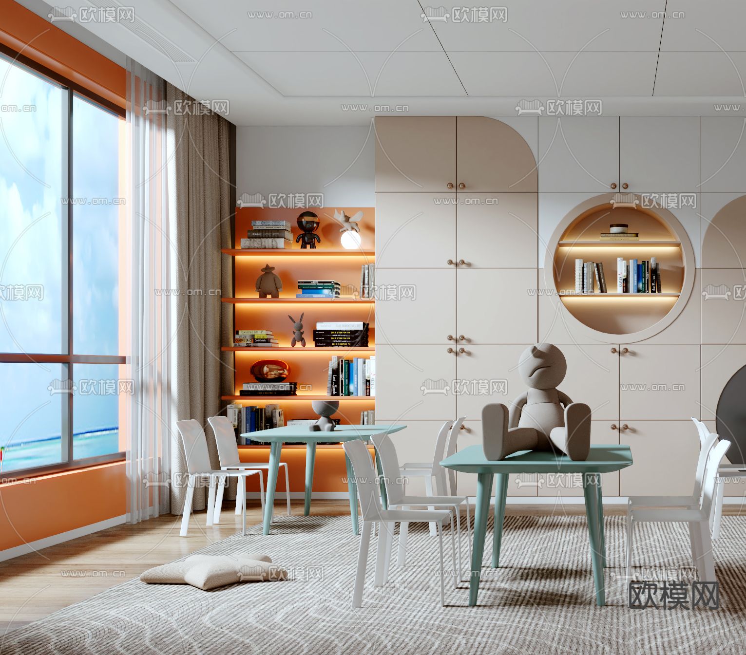 现代儿童活动室3d模型下载（渲染图3）
