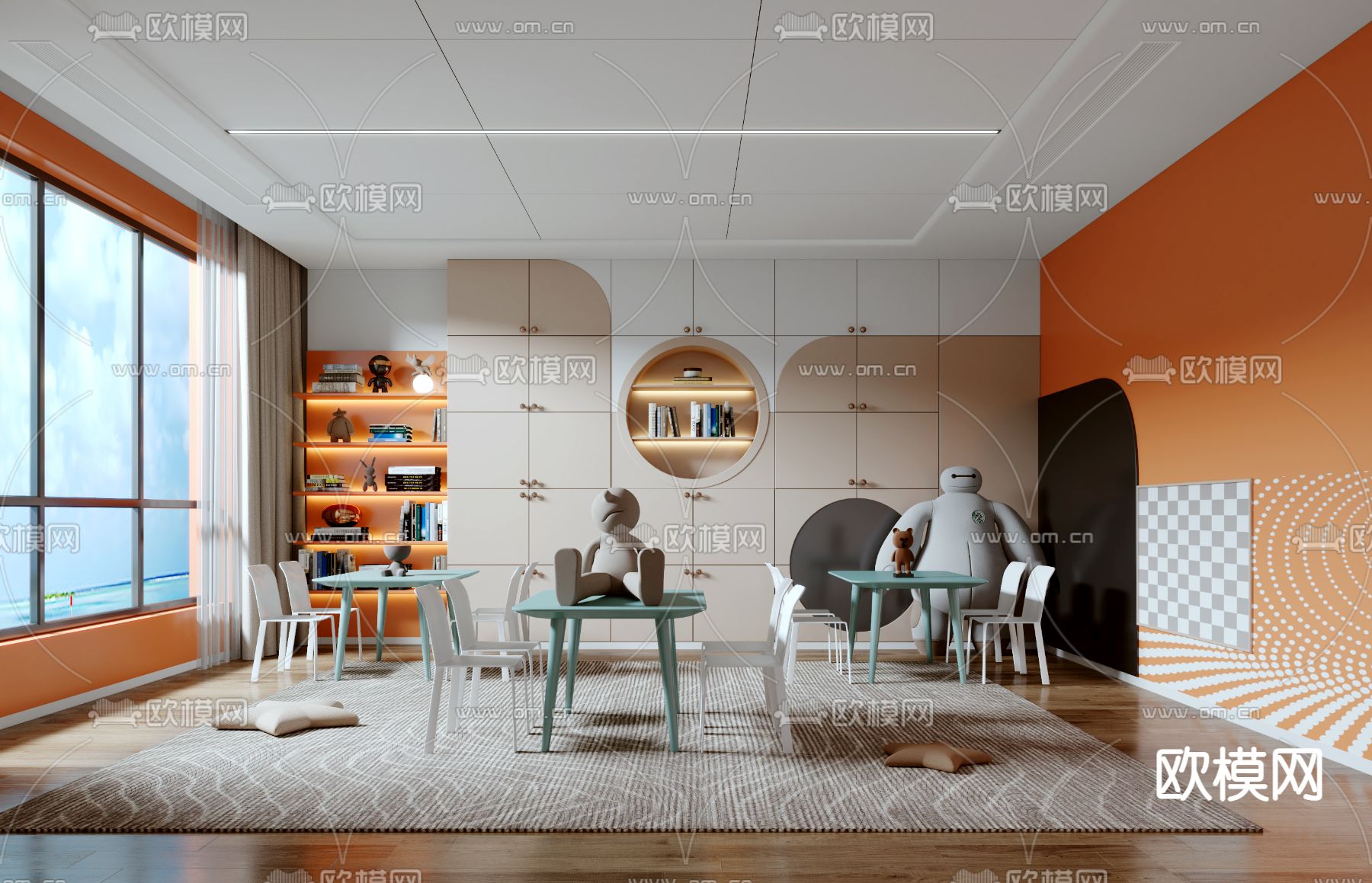 现代儿童活动室3d模型下载（渲染图1）