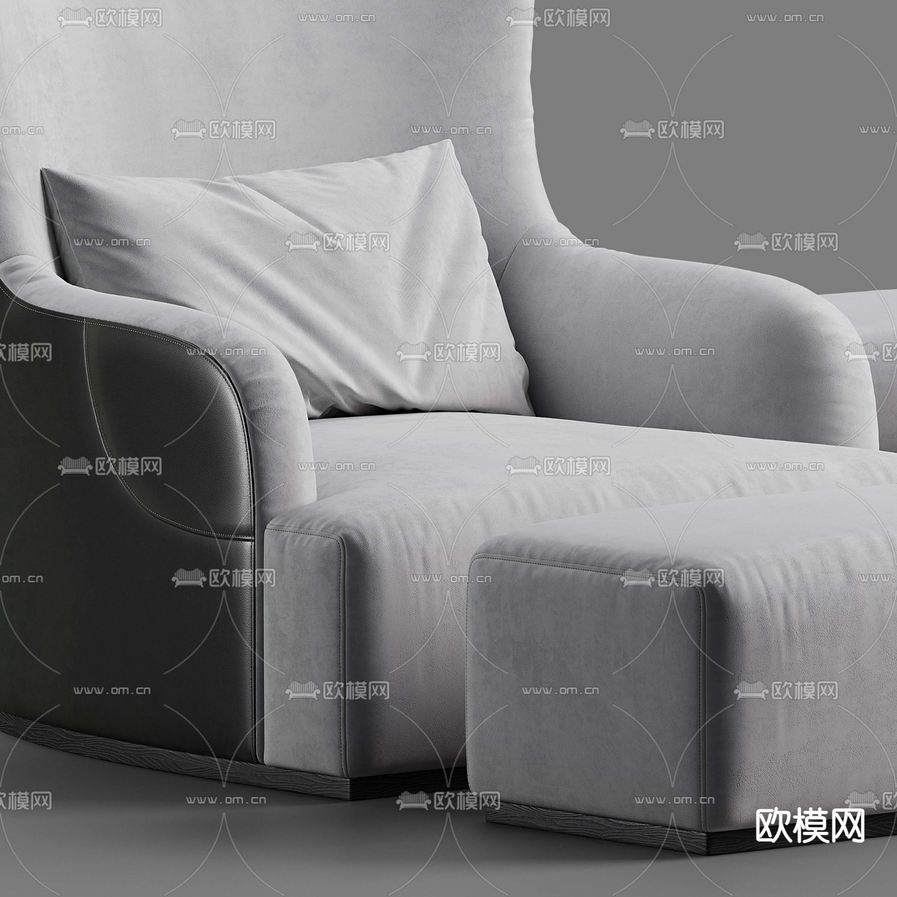 Meridiani 现代布艺休闲沙发3d模型下载（渲染图2）