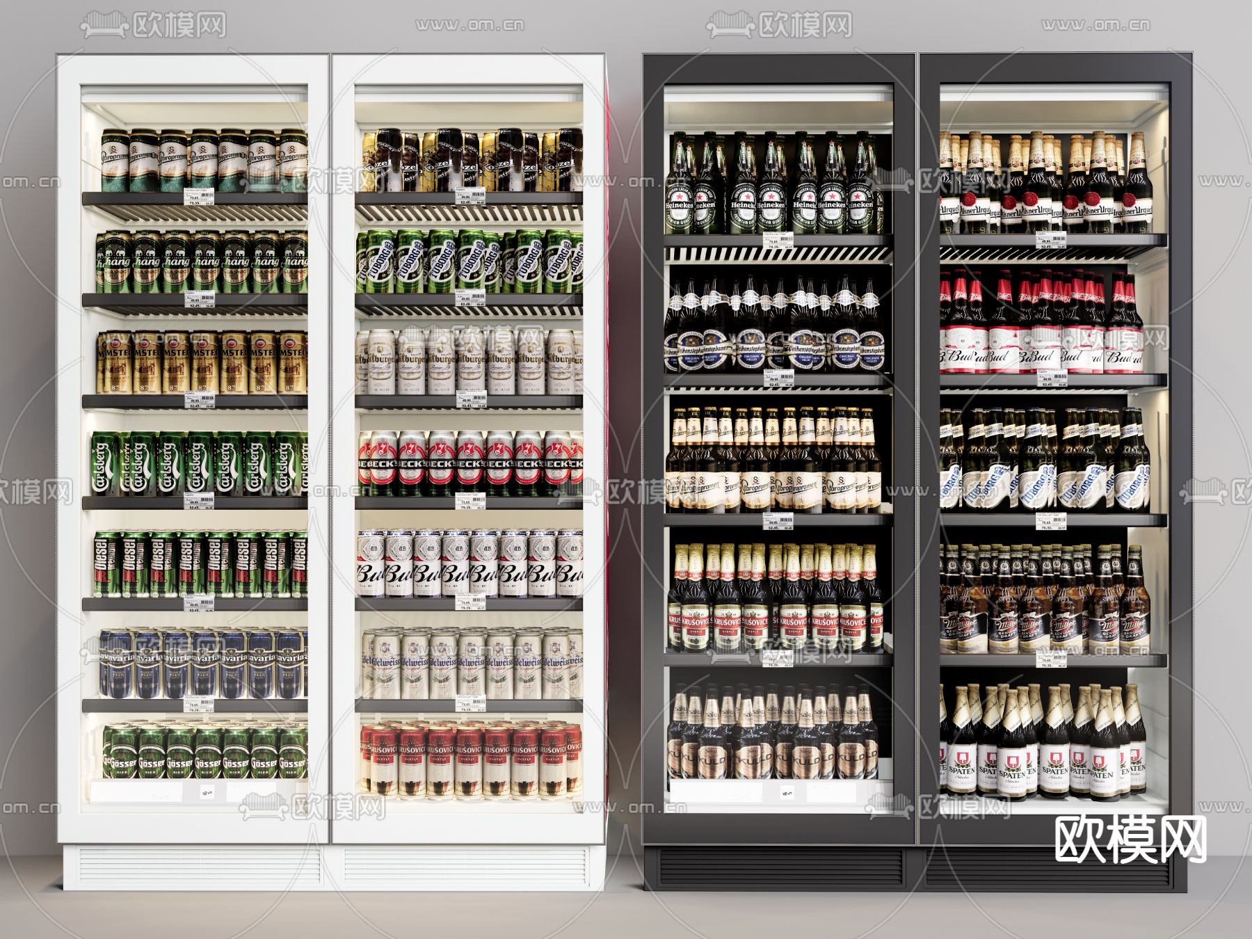 现代冰箱冰柜su模型下载（渲染图1）