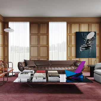 后现代客厅餐厅3d模型