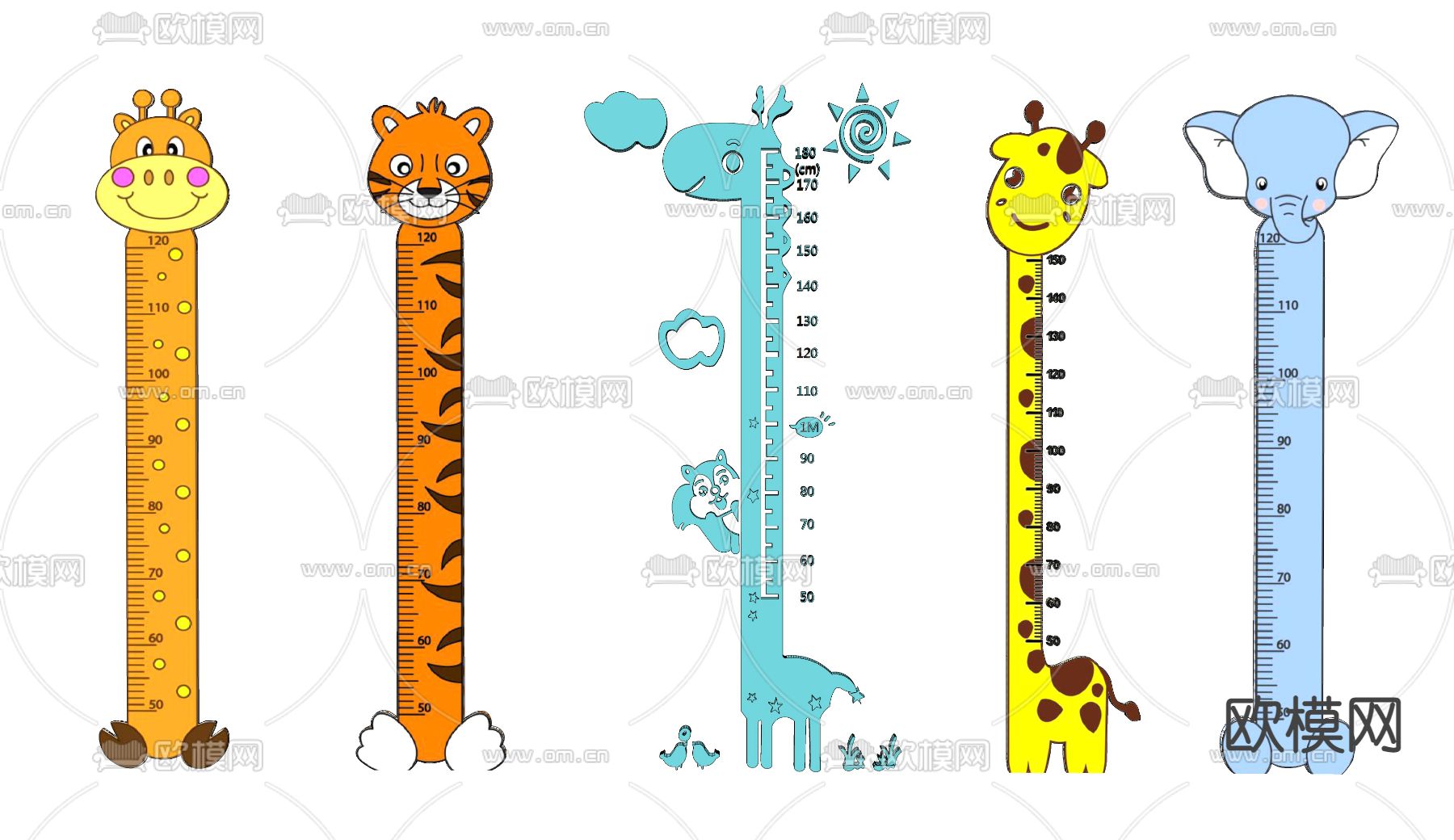 现代儿童身高标尺su模型下载（渲染图2）