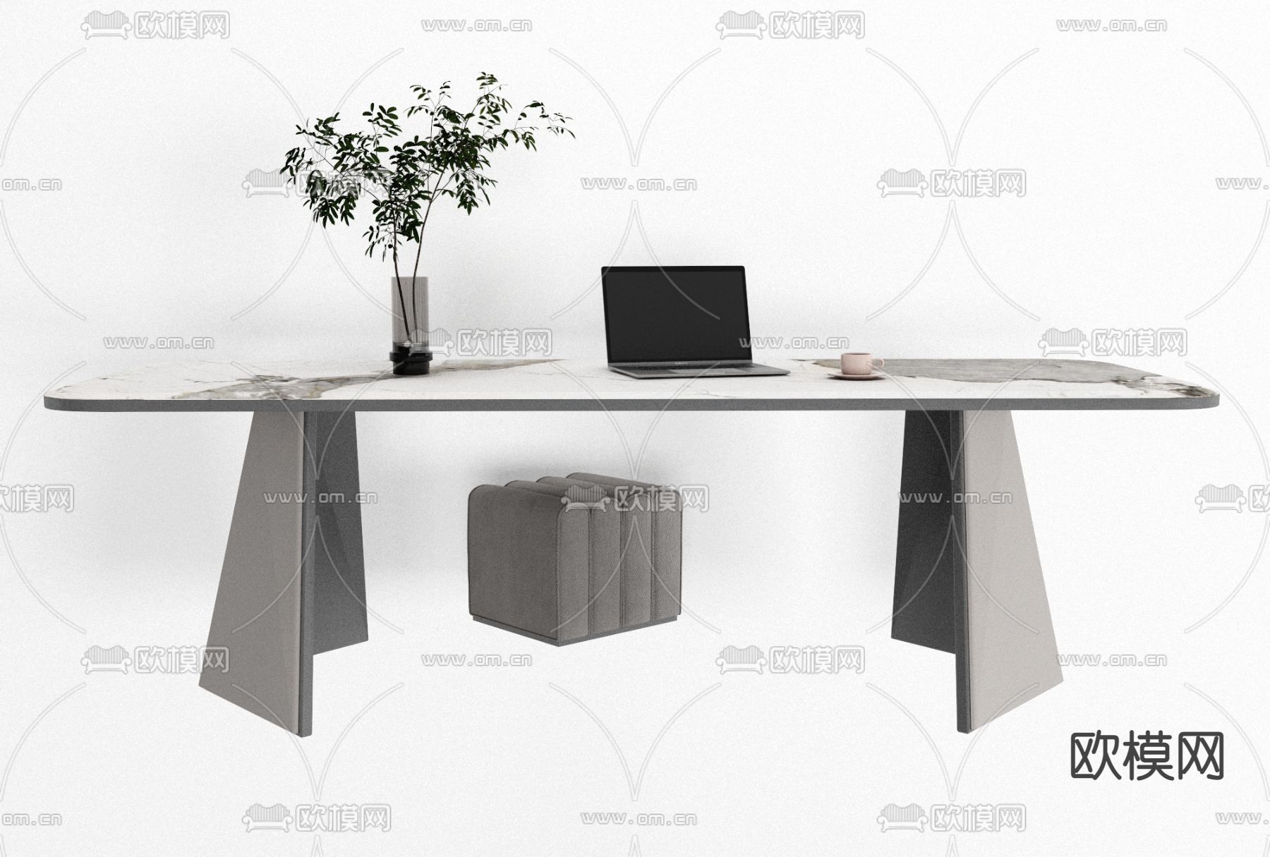 现代书桌椅免费3d模型下载