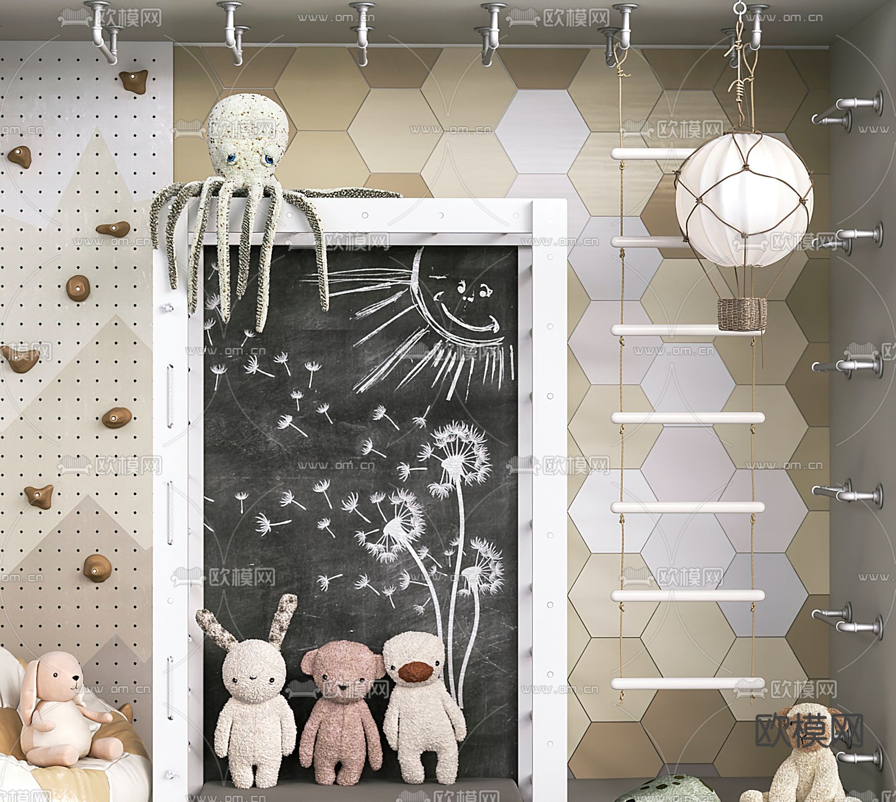 现代儿童娱乐设备3d模型下载（渲染图3）