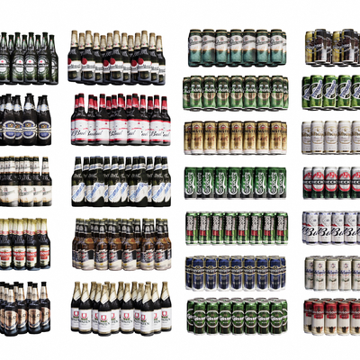  现代酒水啤酒饮料su模型 