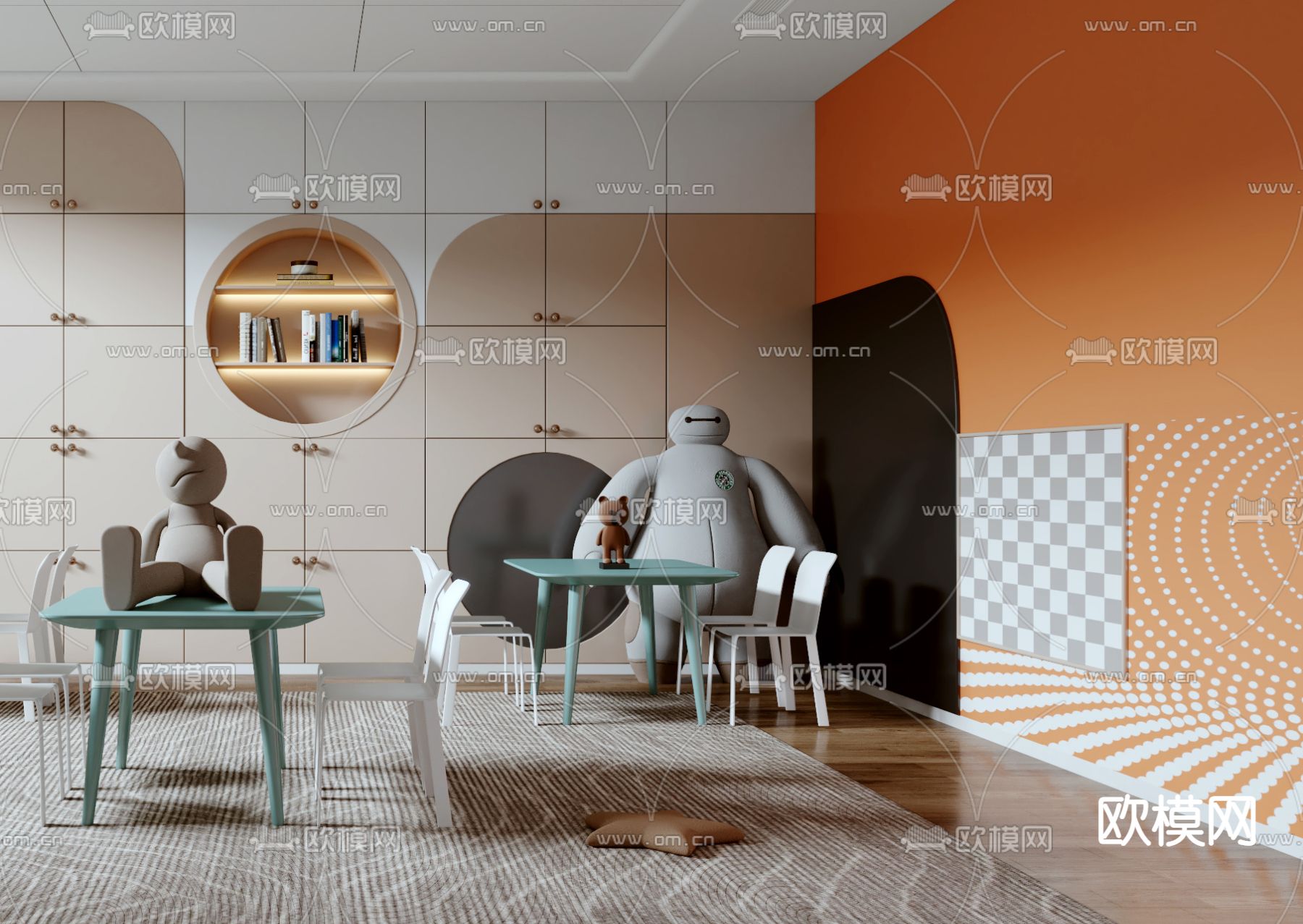 现代儿童活动室3d模型下载（渲染图2）