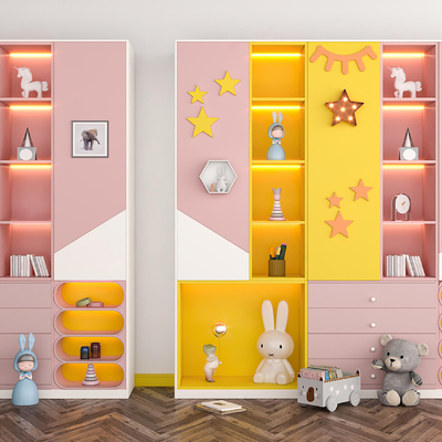  现代儿童衣柜su模型 