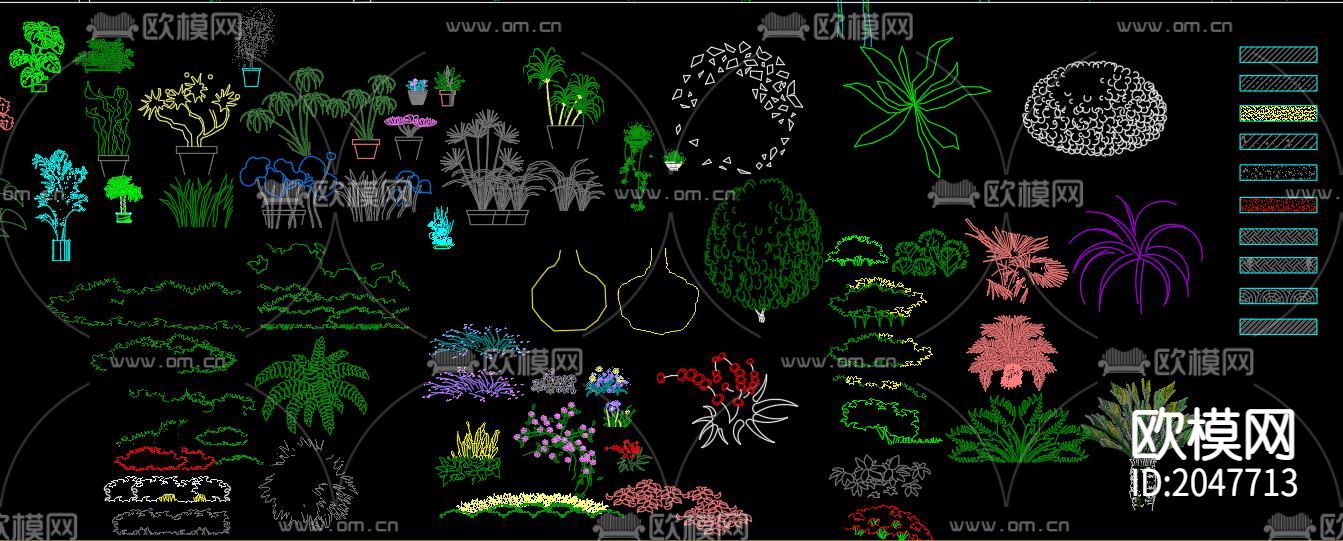 植物cad图库下载（渲染图2）