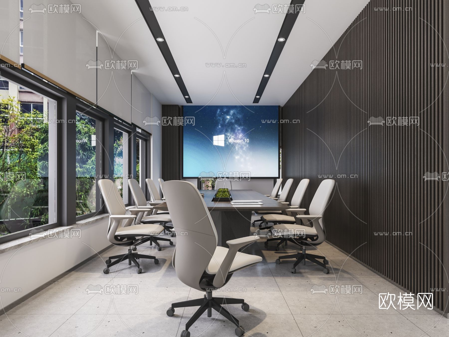 现代会议室免费3d模型下载（渲染图1）