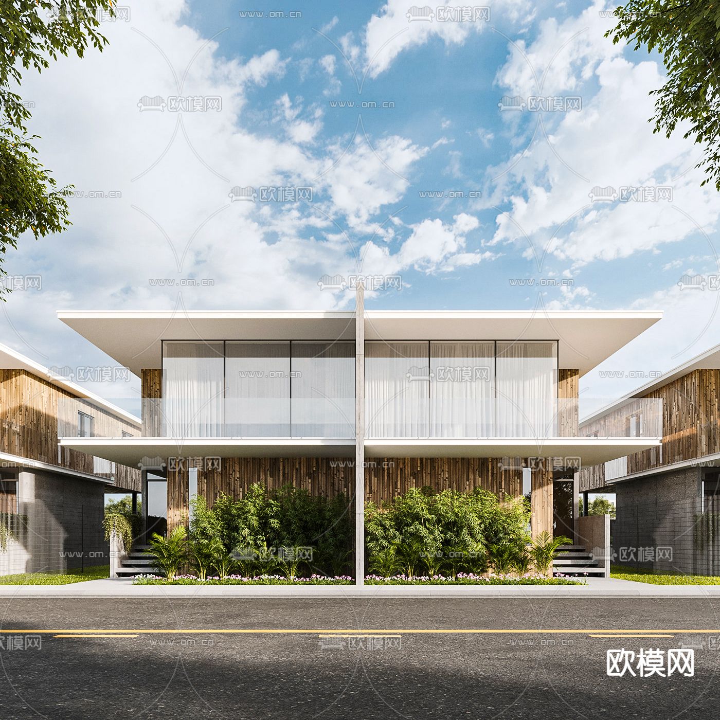 现代民宿建筑su模型