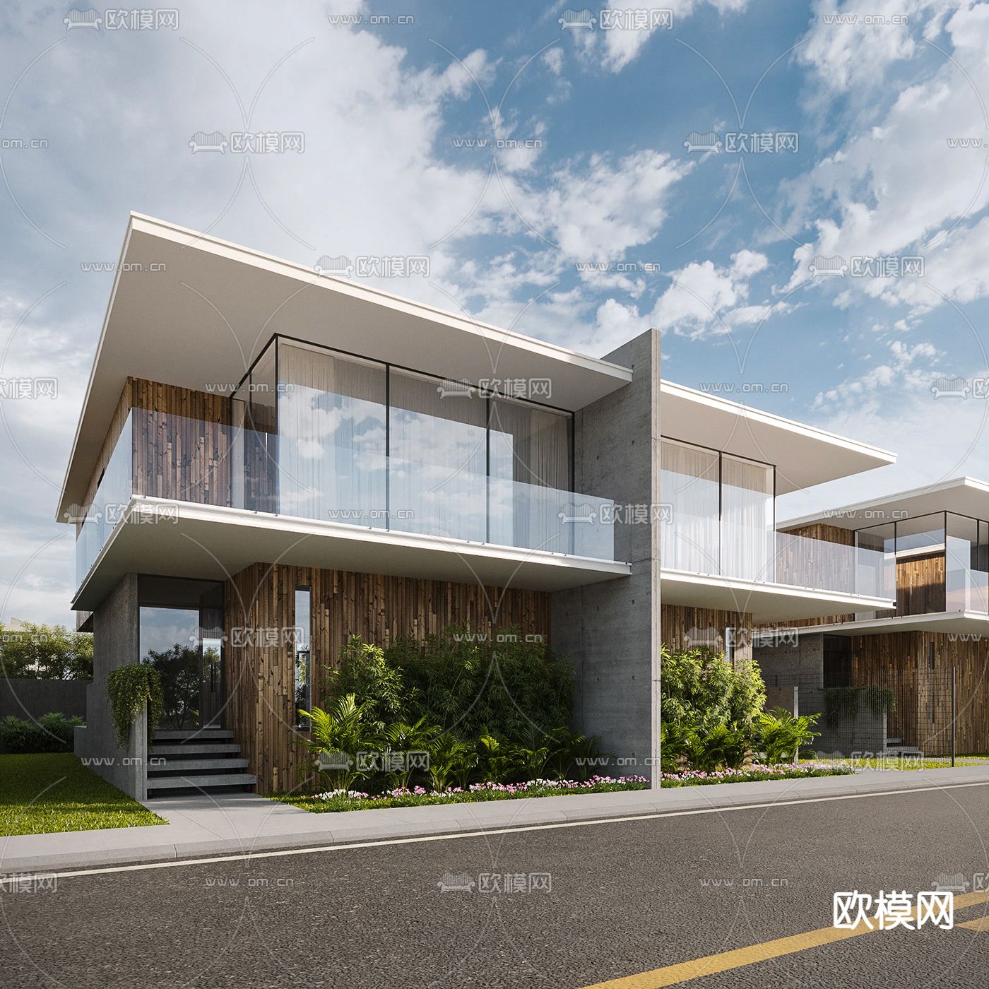 现代民宿建筑su模型