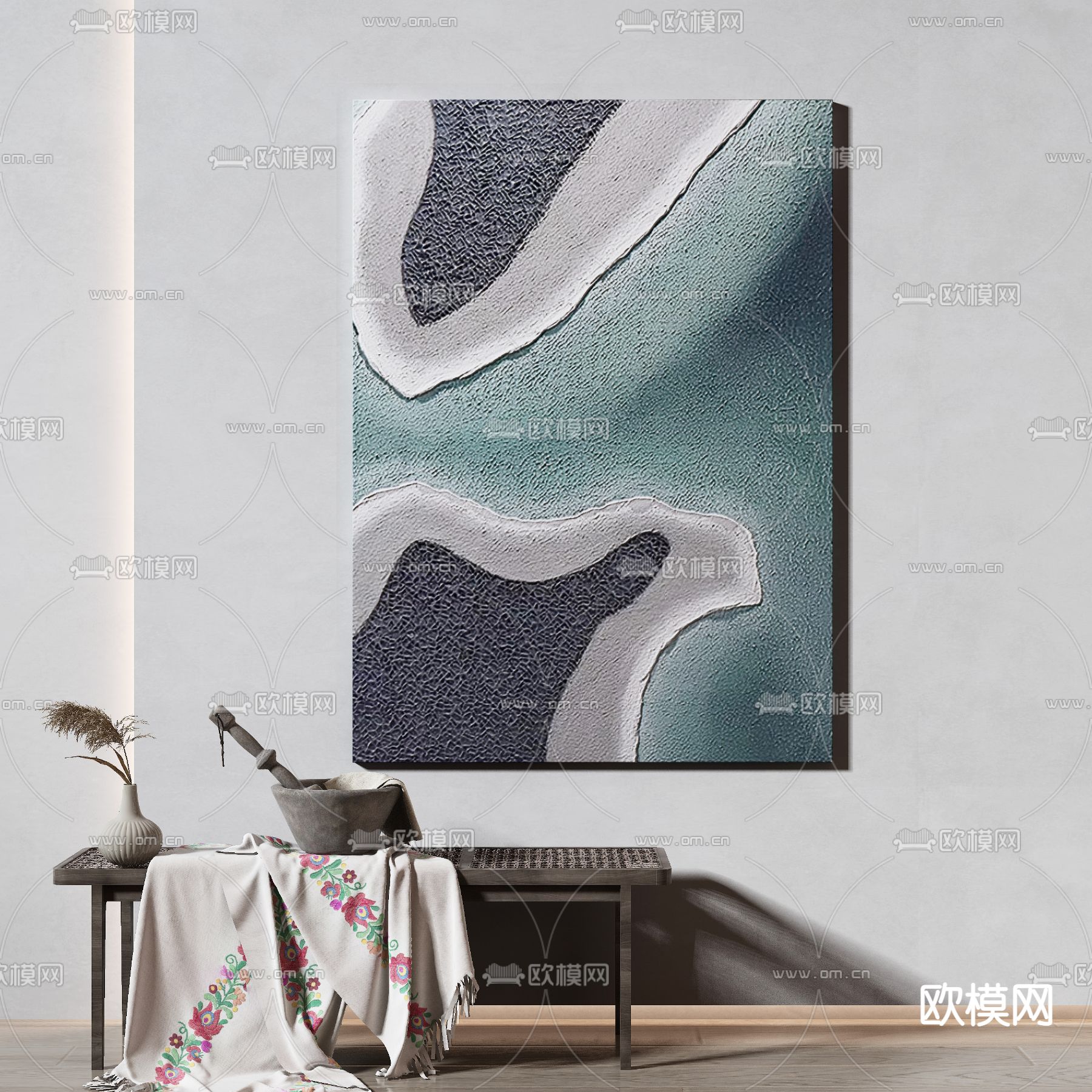 现代抽象装饰画su模型