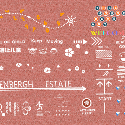  现代居住区健身标识su模型 