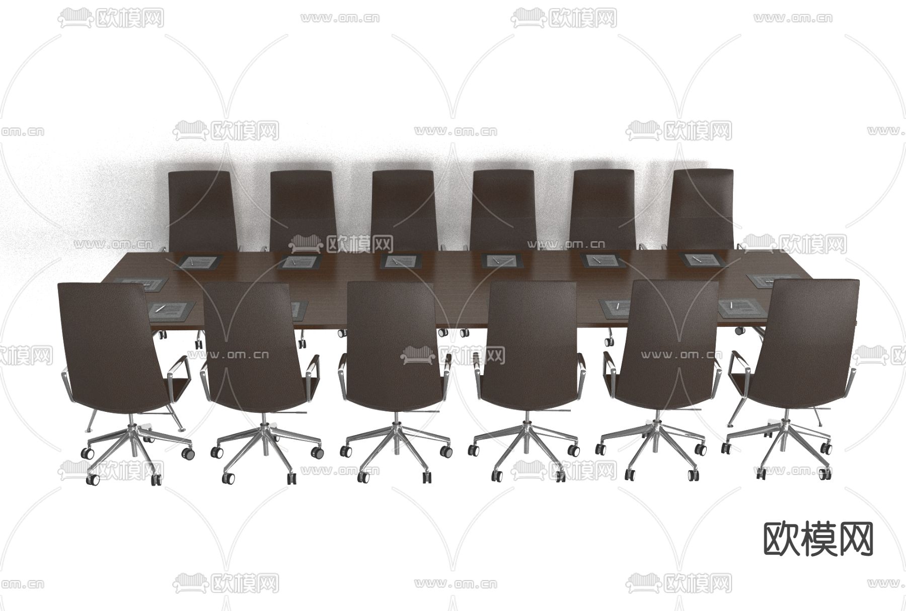 现代办公会议室桌椅免费3d模型下载