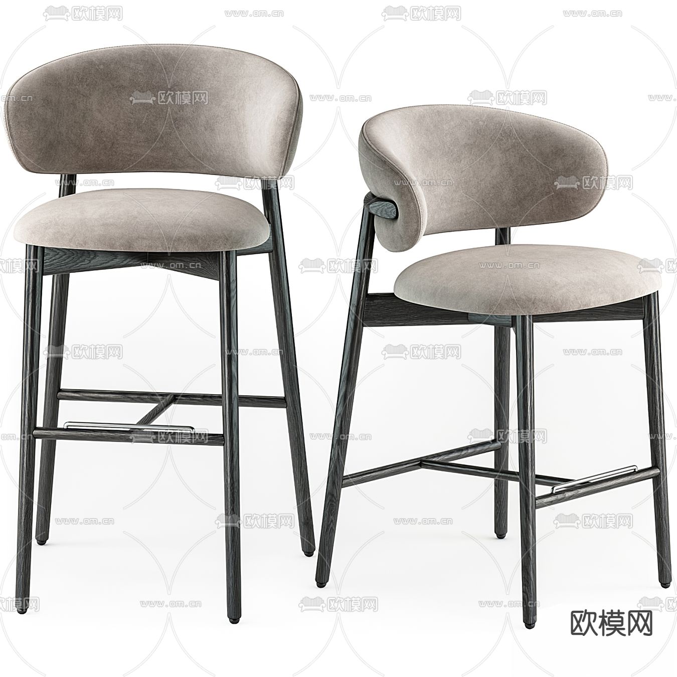 Calligaris 现代布艺吧台椅3d模型下载（渲染图1）