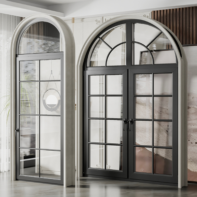 拱形落地窗双开门3d模型