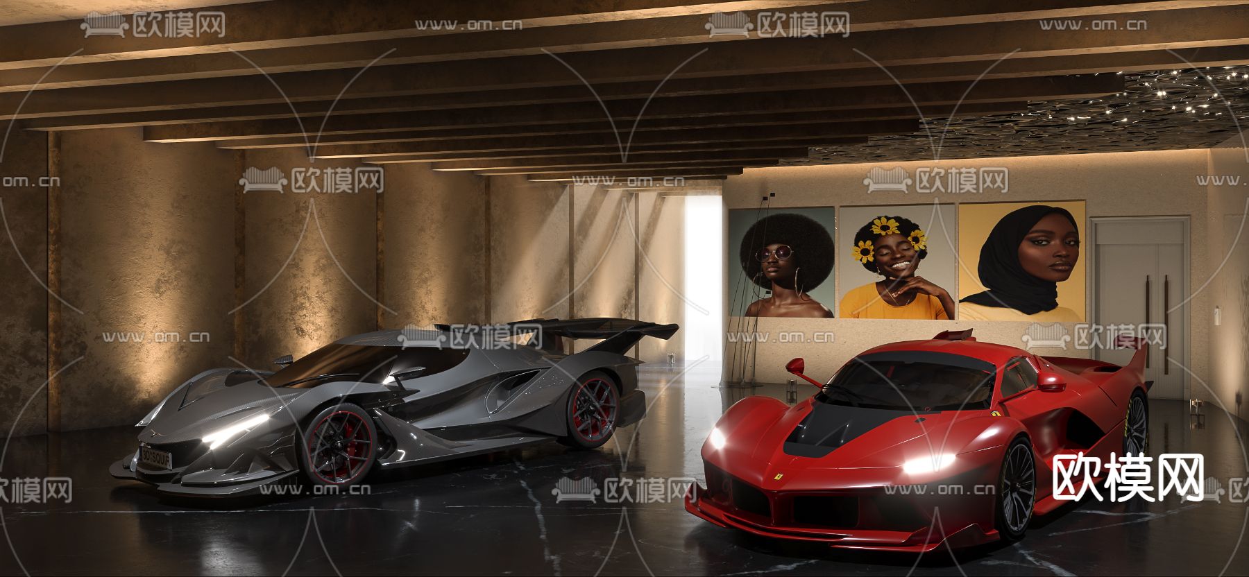 现代车库3d模型下载