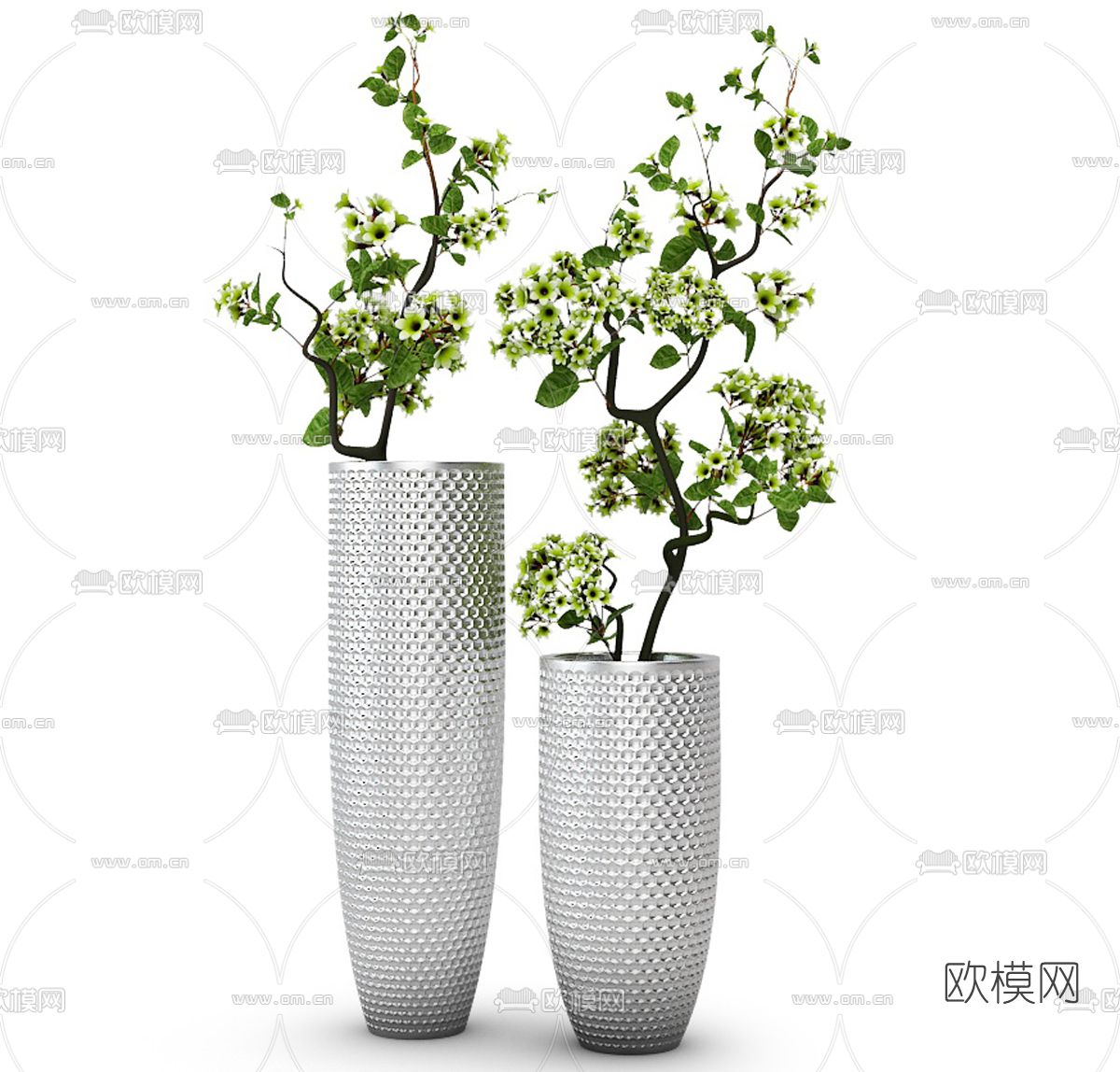 现代植物盆栽免费3d模型下载