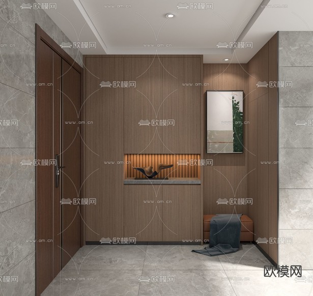 现代玄关鞋柜免费3d模型下载_ID11826605_3dmax免费模型-欧模网