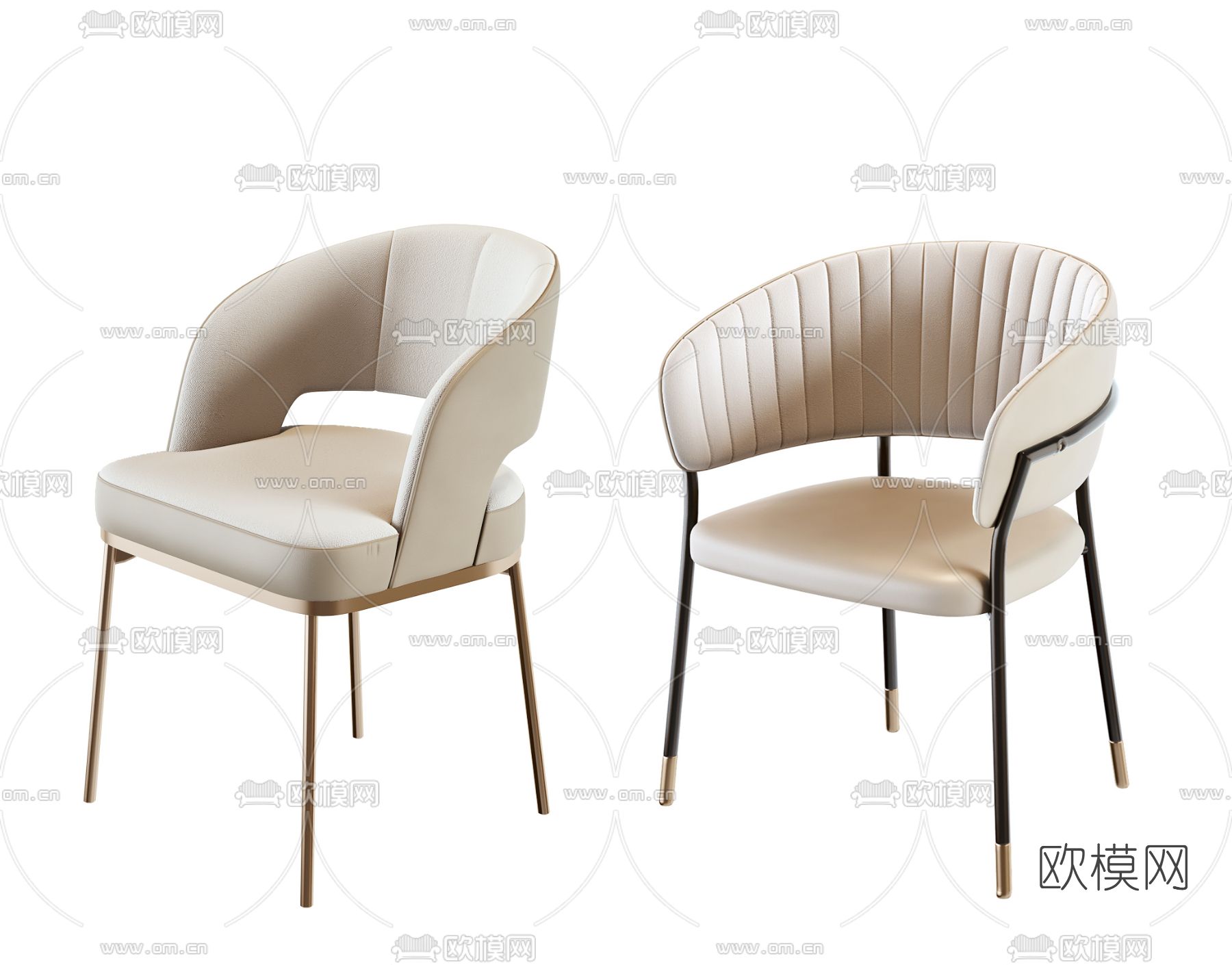 BAXTER 皮革单椅3d模型下载（渲染图1）