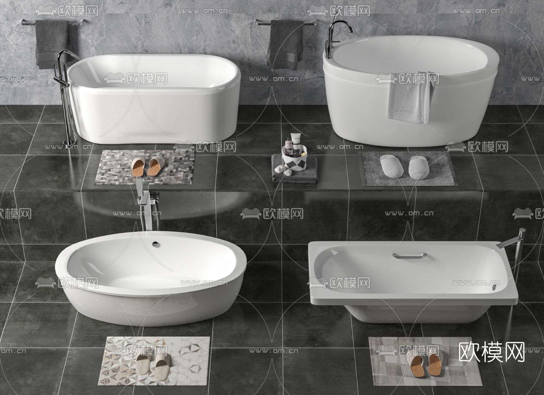 现代浴缸浴盆3d模型下载