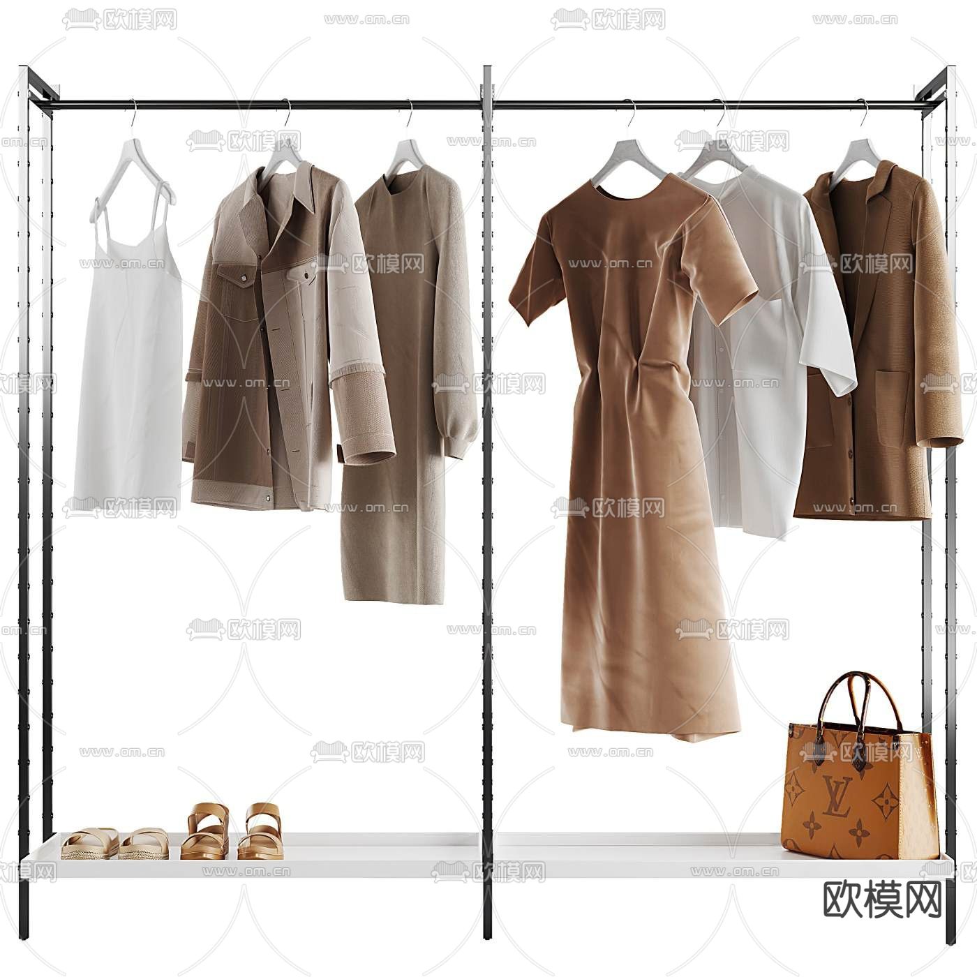 现代服装店衣架su模型