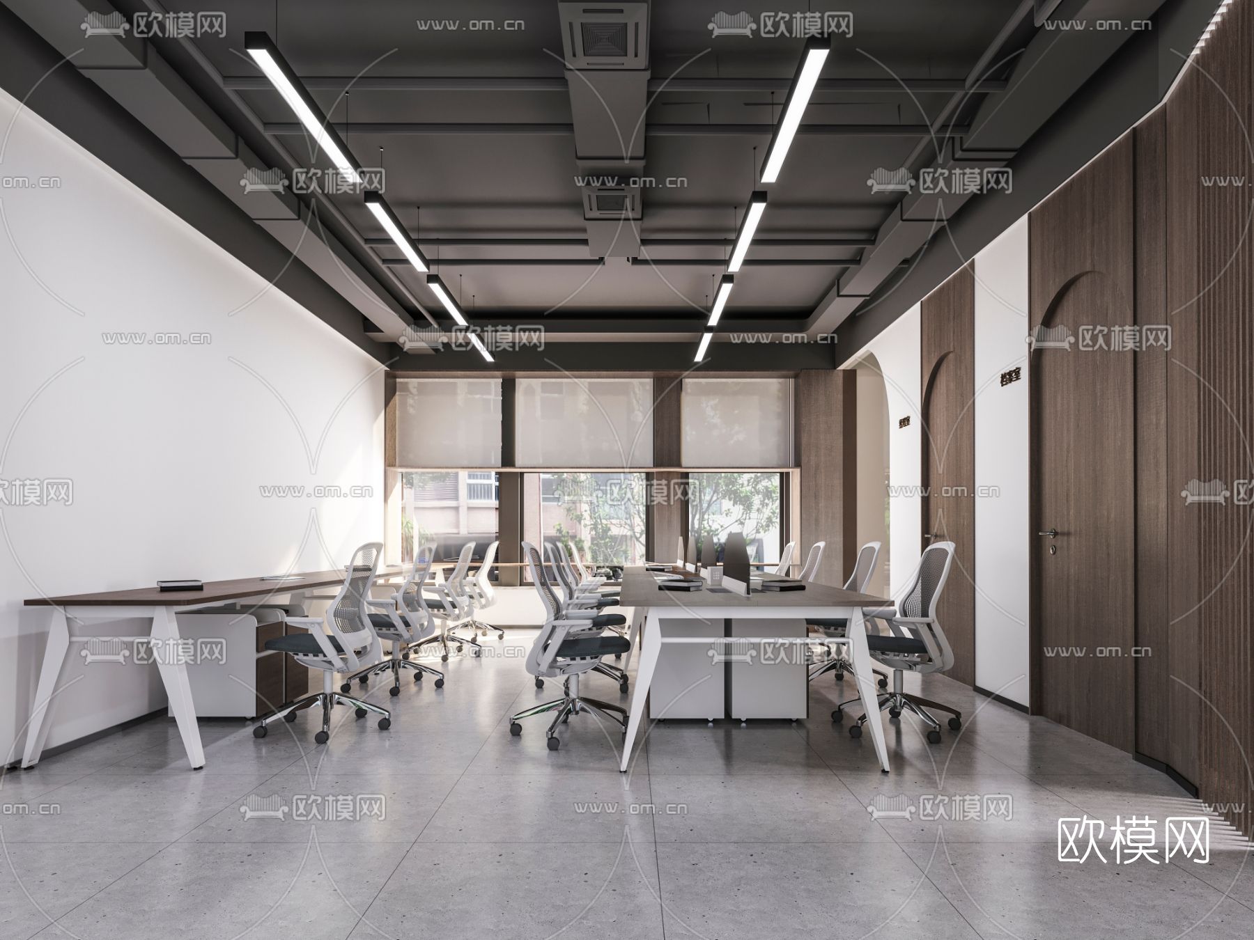 现代会议室免费3d模型下载（渲染图2）