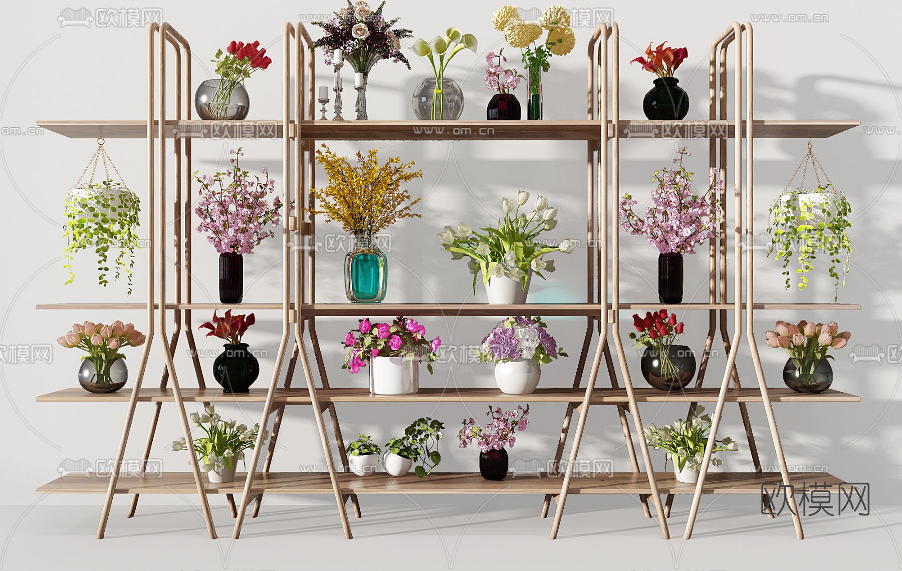 现代花瓶花艺免费3d模型下载