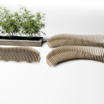  现代户外异形椅su模型 