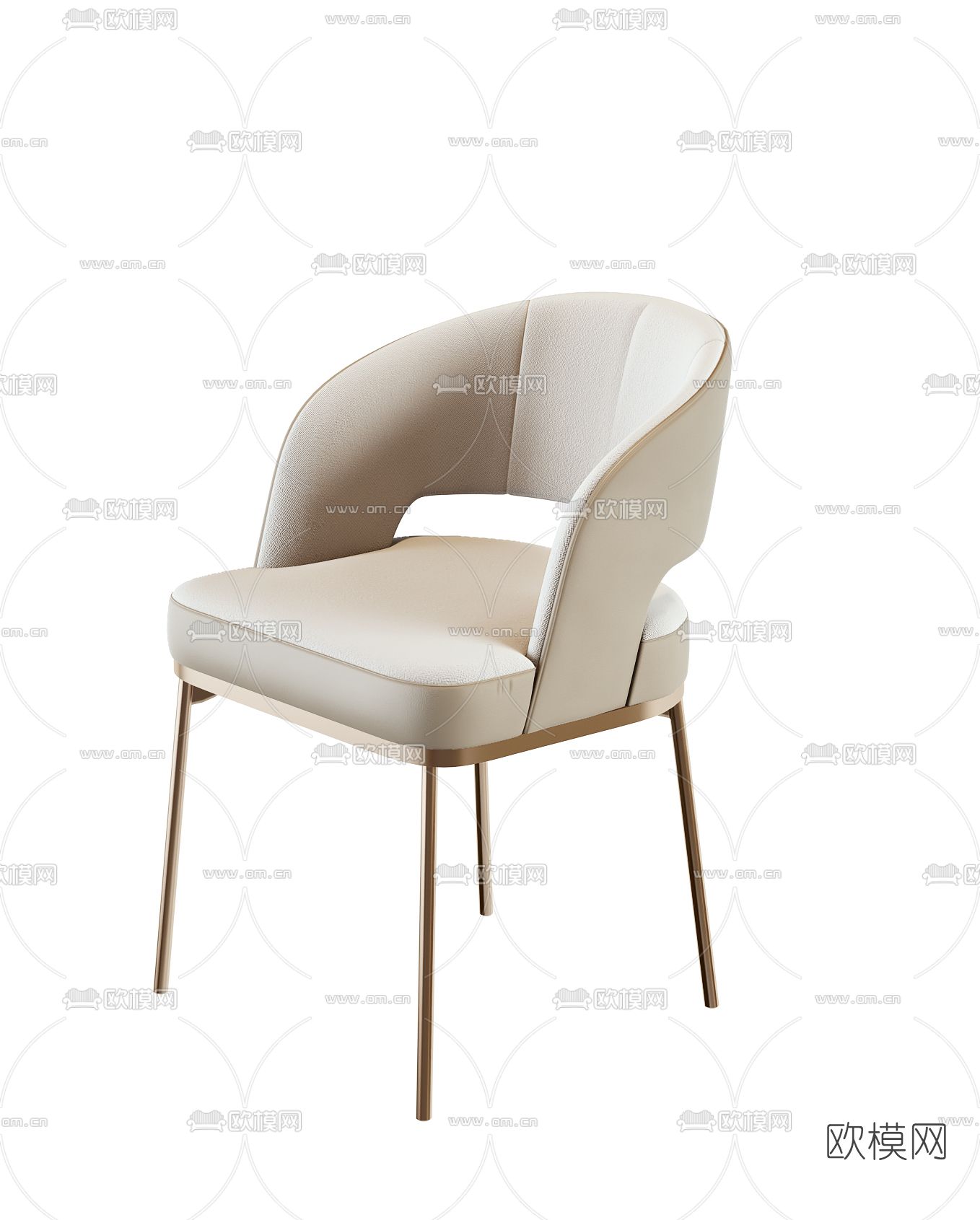 BAXTER 皮革单椅3d模型下载（渲染图2）