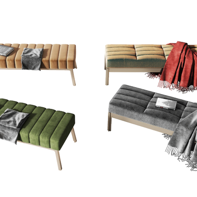  现代沙发凳脚踏su模型 