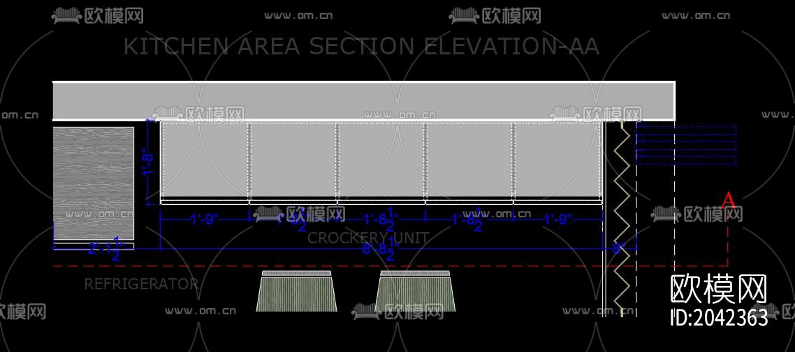 厨房cad施工图下载（渲染图4）